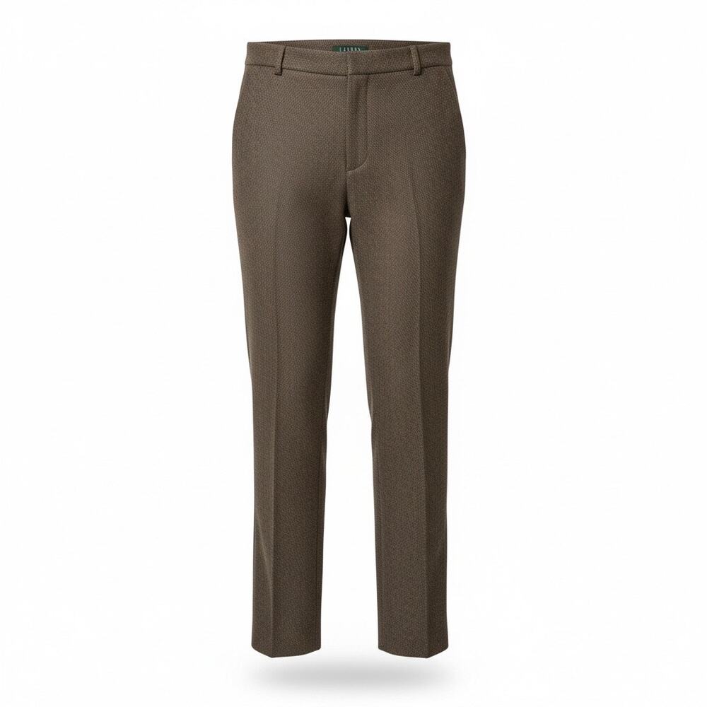 Lauren Ralph Lauren Brown Tweed Wool Trousers Size 6 Fully Lined